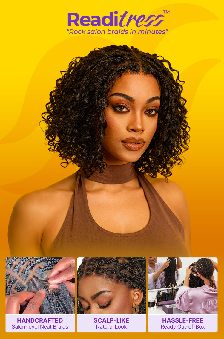 Ombre Brown Highlight Boho Braids Deep Curly Glueless 5x5 Closure Lace with Braided Top Human Hair Wig Pre-Cut Lace-14