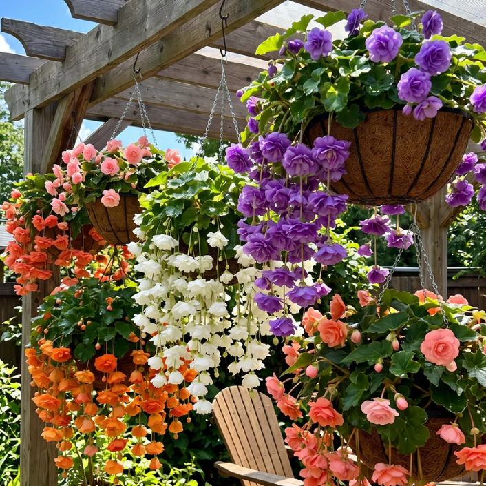 💥 No.1 Hanging Basket Bloom King – Cascading Begonia Bulbs 💐