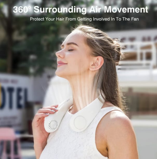 🔥 49 % DE RÉDUCTION 🍃 Ventilateur de Cou Portable – Rafraîchissement mains libres pour les chaudes journées d’été