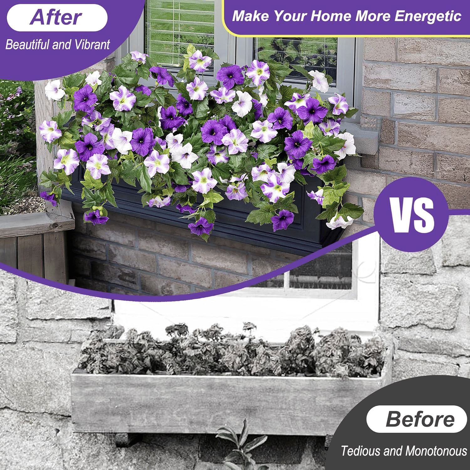 🔥 Dernier jour -70% 🔥 Fleurs de Pétunia Artificielles Résistantes aux UV – Décoration Florale Extérieure Anti-Décoloration