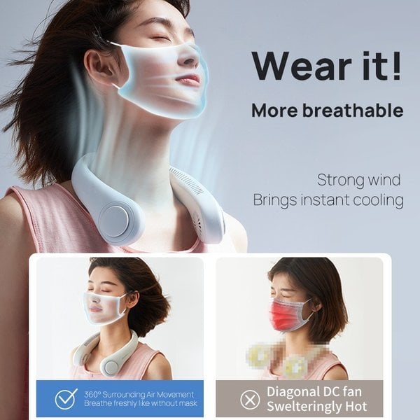 🔥 49 % DE RÉDUCTION 🍃 Ventilateur de Cou Portable – Rafraîchissement mains libres pour les chaudes journées d’été