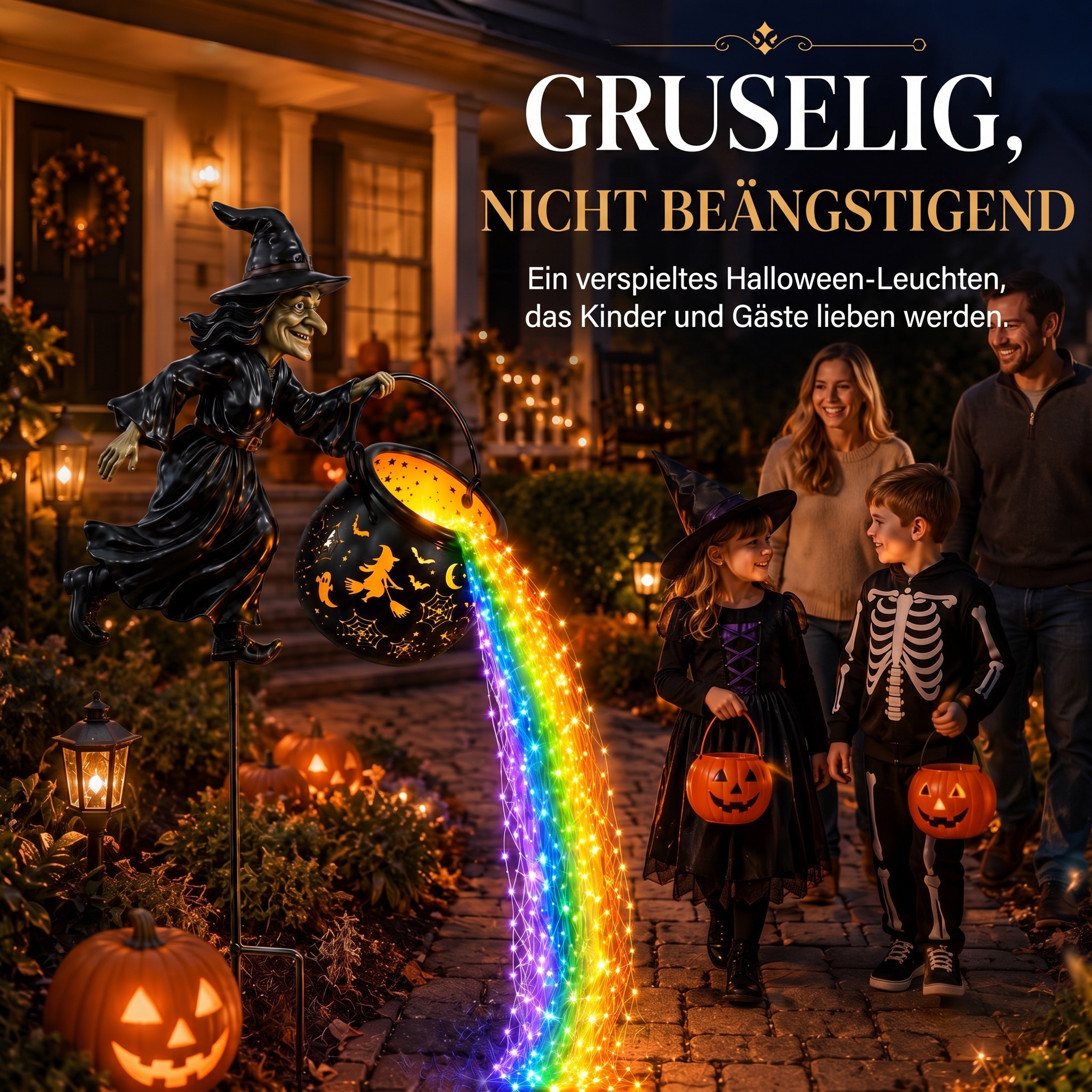 🔥 49 % Rabatt – Halloween-Frühbucherangebot 🎃 Hexenkessel-Gartenleuchte für Halloween