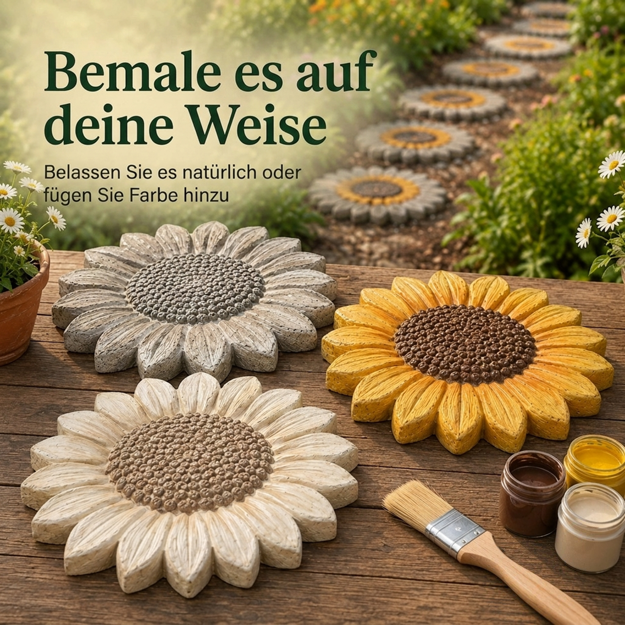 💥 LAST DAY 49% OFF - 🌻 Reusable Sunflower Stepping Stone Mold