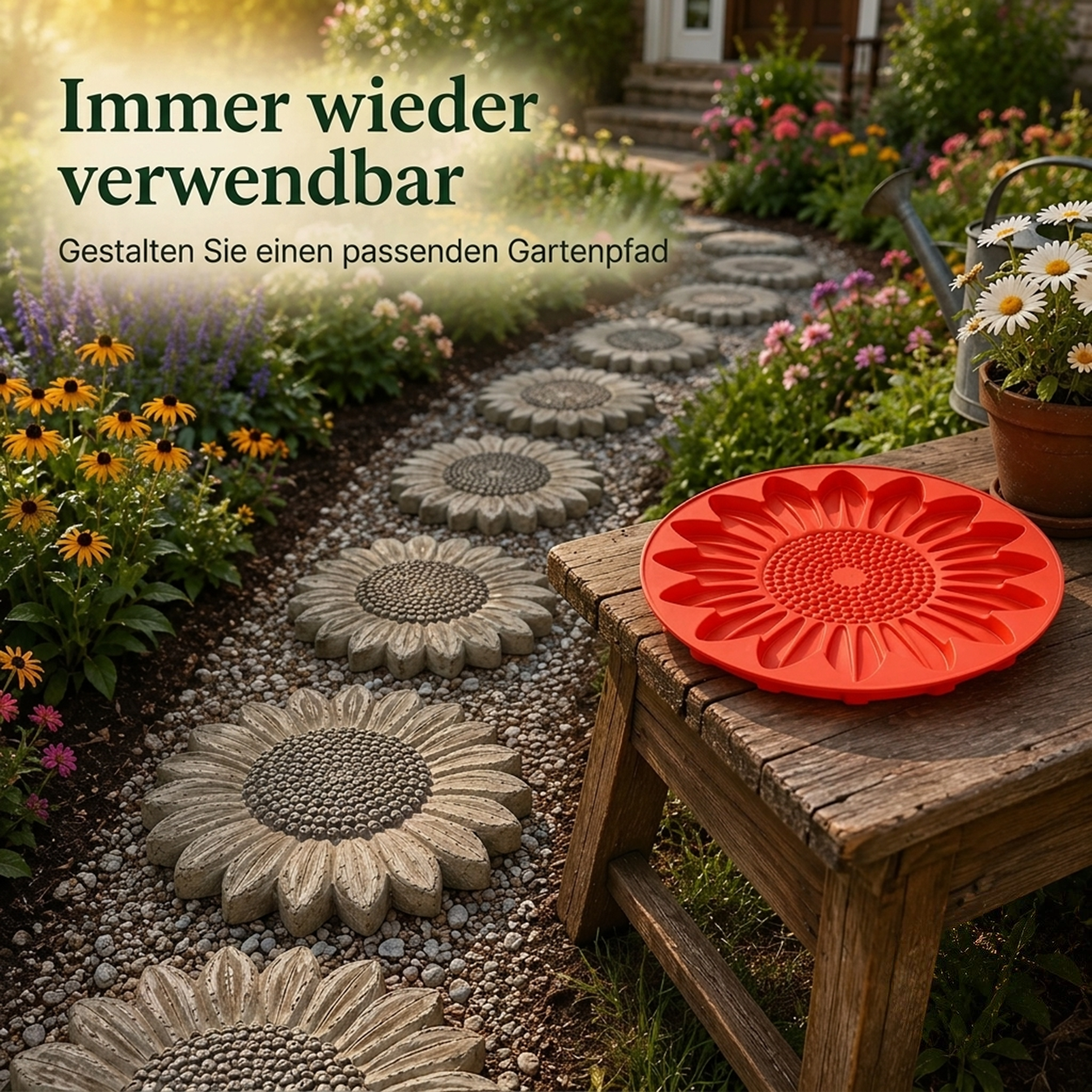 💥 LAST DAY 49% OFF - 🌻 Reusable Sunflower Stepping Stone Mold