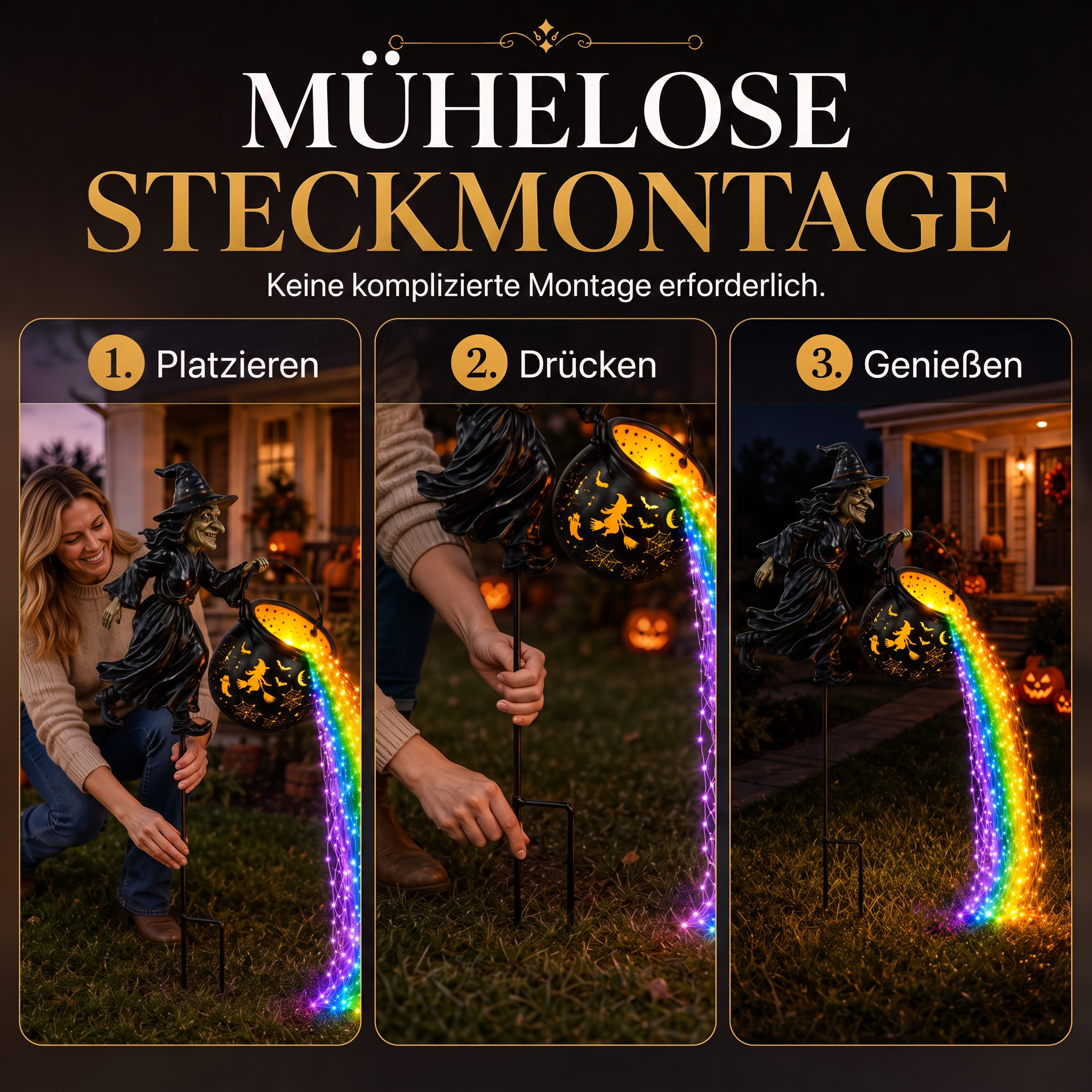🔥 49 % Rabatt – Halloween-Frühbucherangebot 🎃 Hexenkessel-Gartenleuchte für Halloween