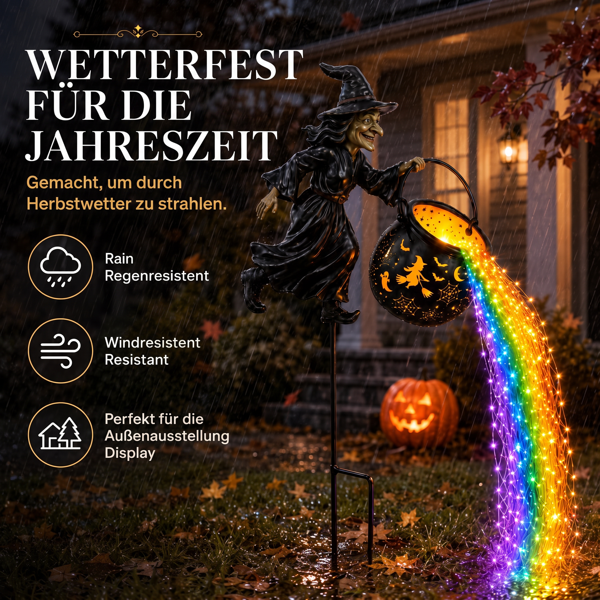 🔥 49 % Rabatt – Halloween-Frühbucherangebot 🎃 Hexenkessel-Gartenleuchte für Halloween