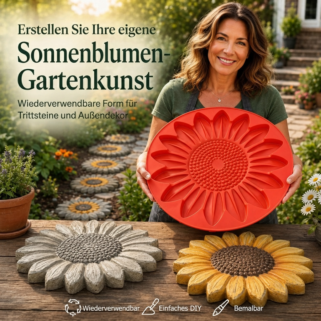 💥 LAST DAY 49% OFF - 🌻 Reusable Sunflower Stepping Stone Mold
