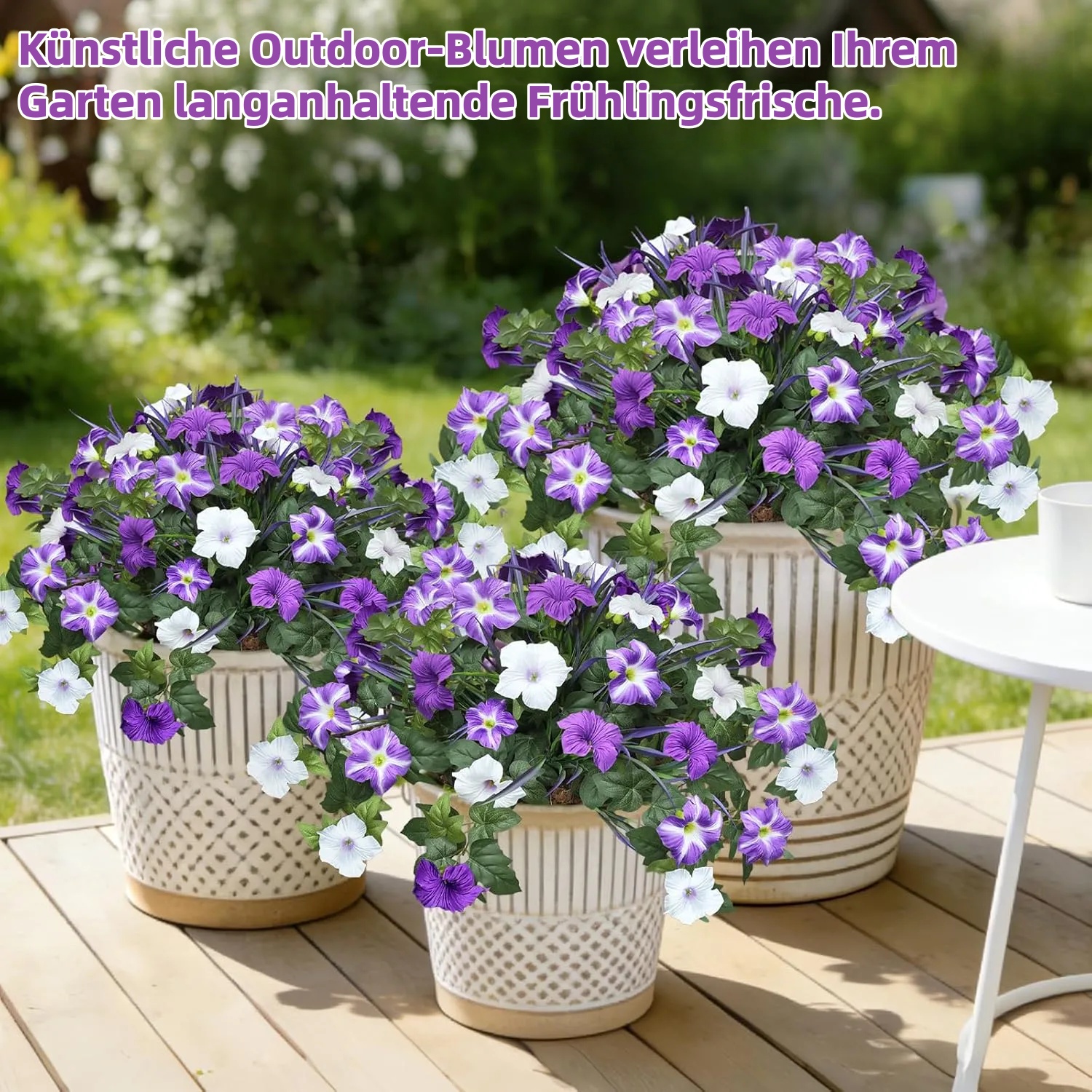 🔥 LETZTER TAG – 70 % RABATT 🔥 UV-beständige künstliche Petunien – farbechte Blumendekoration für den Außenbereich