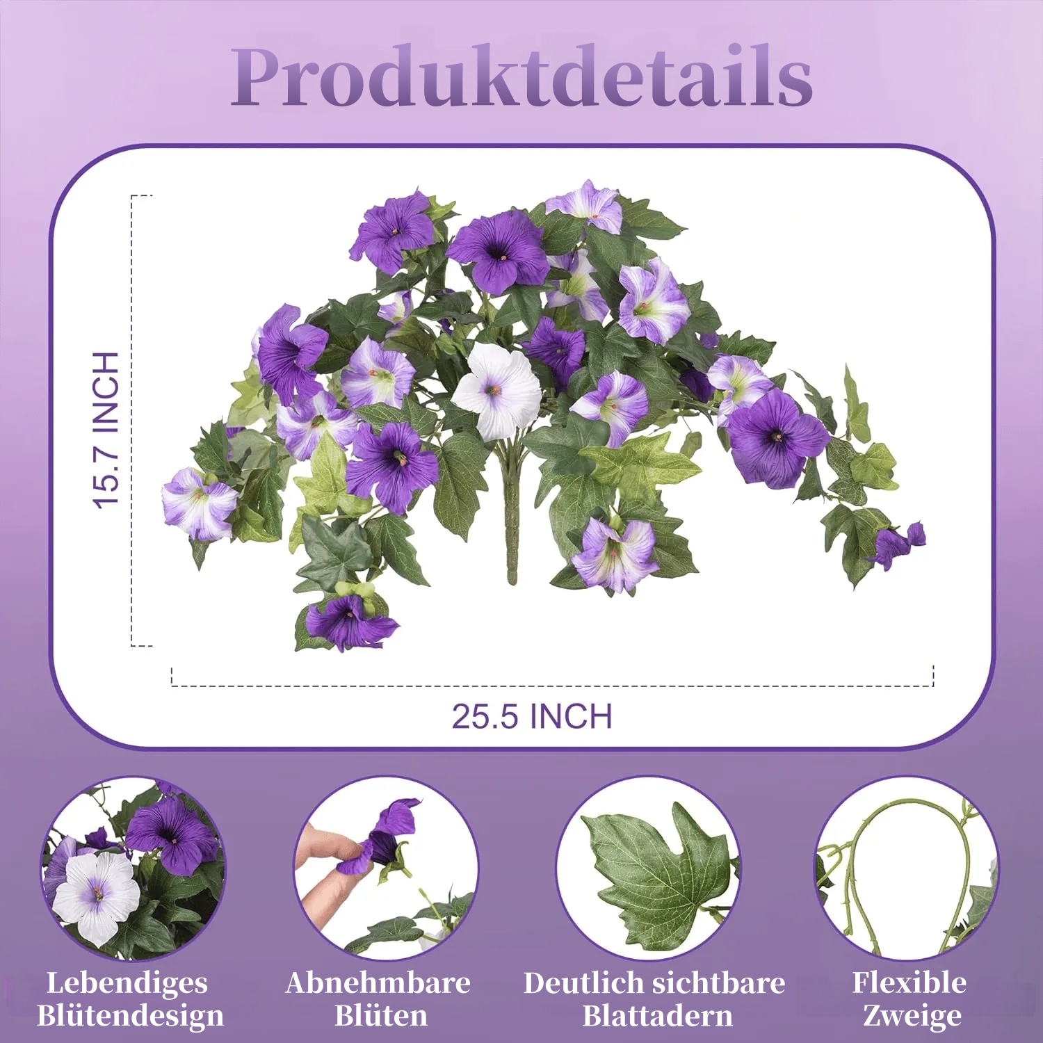 🔥 LETZTER TAG – 70 % RABATT 🔥 UV-beständige künstliche Petunien – farbechte Blumendekoration für den Außenbereich