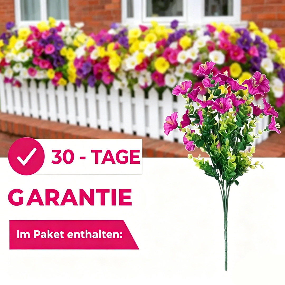🔥💐UV-beständige künstliche Petunienblüten– Echt aussehend, pflegefrei! 🌞🏡