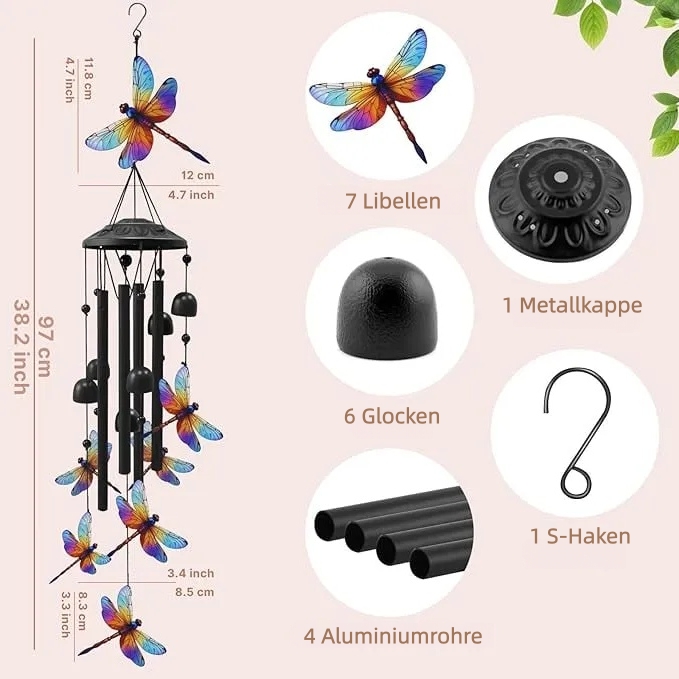🔥Letzter Tag – 60 % RABATT🔥 – 🐦 Buntes Kolibri-Windspiel im Vintage-Stil mit Metallröhren und Glöckchen