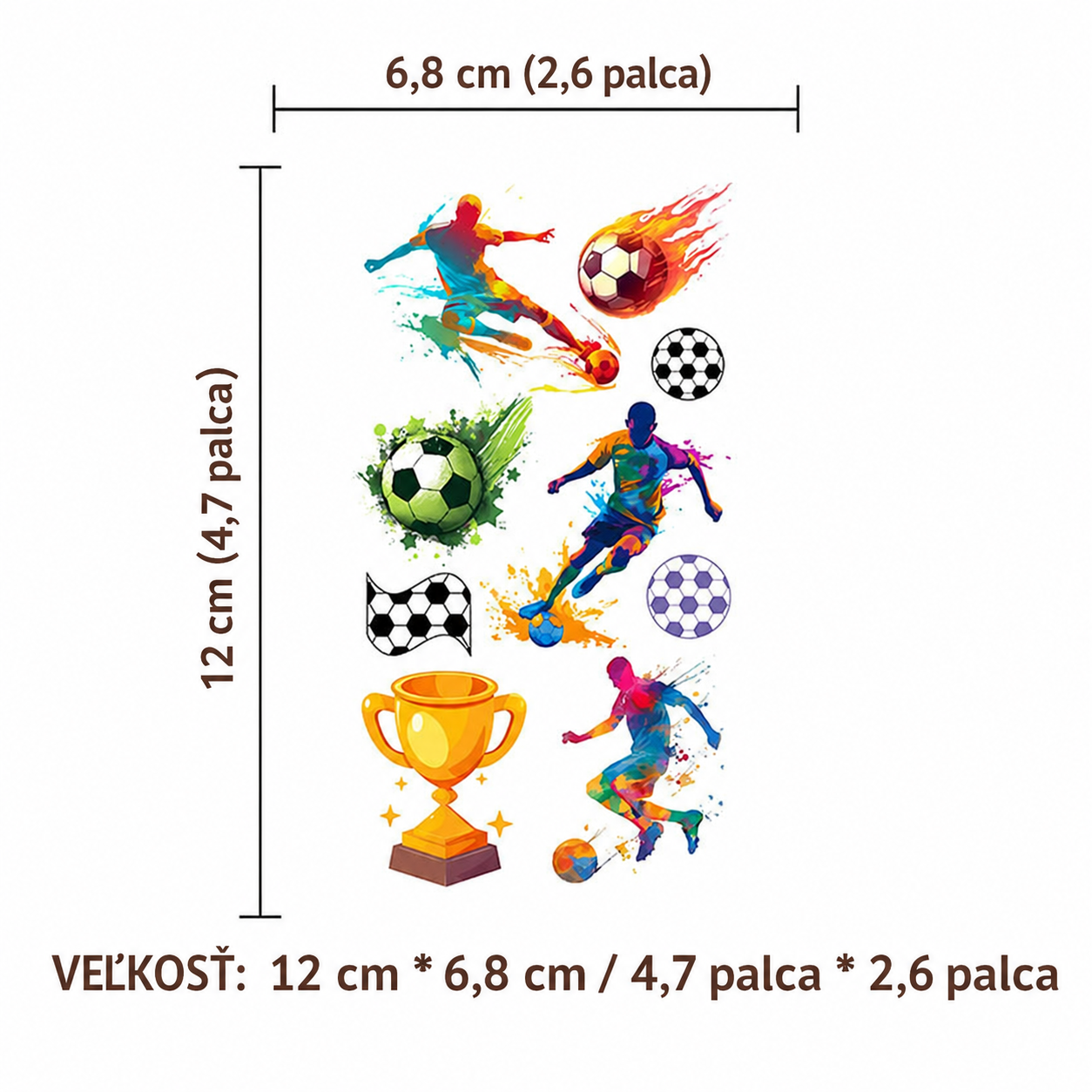 🏆🏆🏆Dočasné tetovania pre deti s tematikou Majstrovstiev sveta vo futbale⚽ (10 listov v balení)