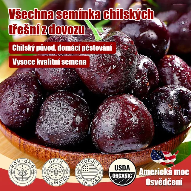 🌟 Obří, sladká semínka třešní – vypěstujte si doma obří, šťavnaté třešně!🍒✨(1 balení 50 semen)
