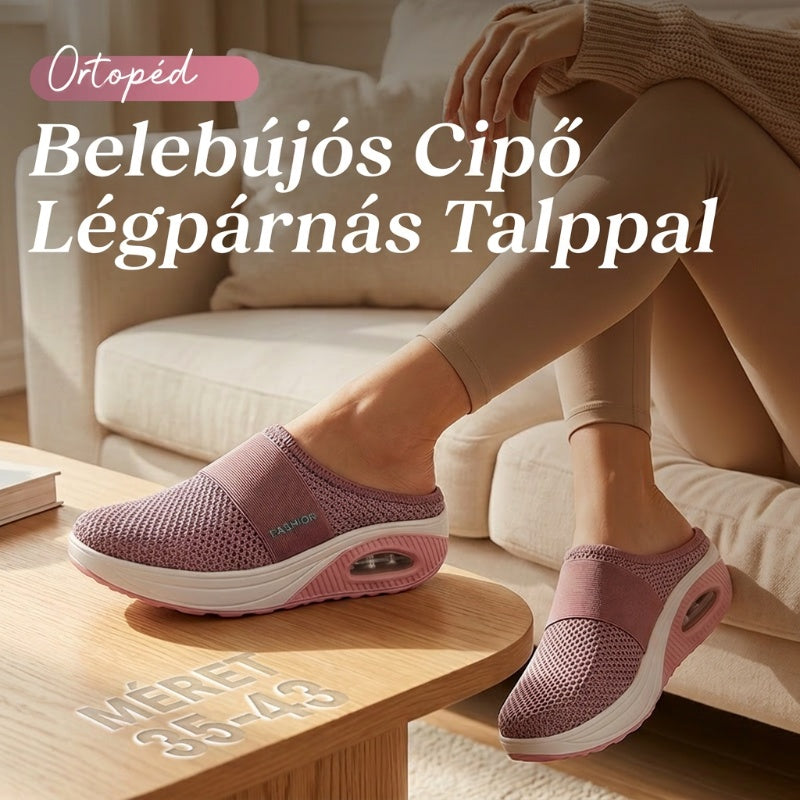 🚶 Könnyű ortopéd cipő légpárnával – tépőzáras | Párnázott sarok, otthonra/utcára – Utánvét 🔥