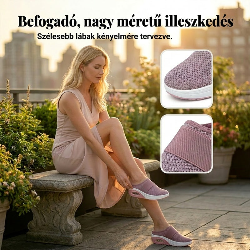 🚶 Könnyű ortopéd cipő légpárnával – tépőzáras | Párnázott sarok, otthonra/utcára – Utánvét 🔥