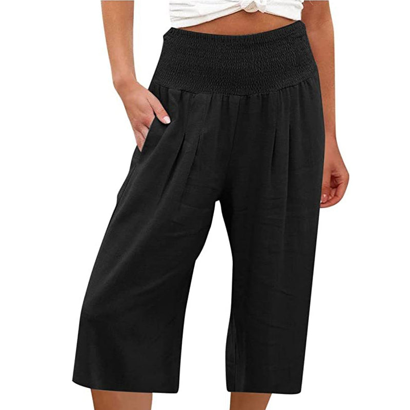 【S-3XL】🍂Női könnyű, rugalmas derekú, crop nadrág