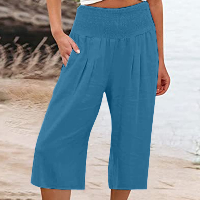 【S-3XL】🍂Női könnyű, rugalmas derekú, crop nadrág