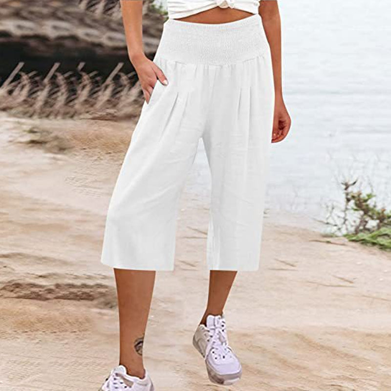 【S-3XL】🍂Női könnyű, rugalmas derekú, crop nadrág