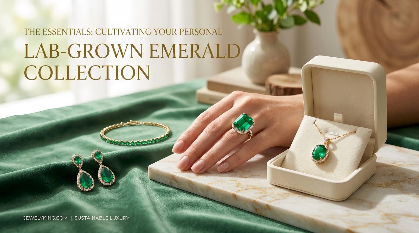 JewelyKing Lab-Grown Emerald Ring Sustainable Luxury