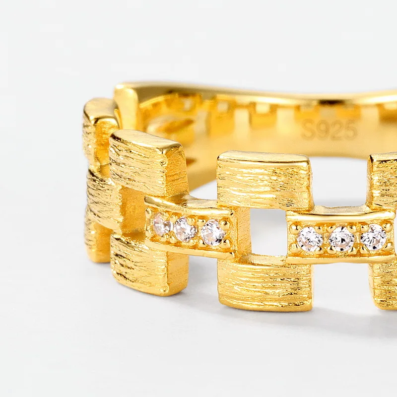 Jewelyking 14K Gold Plated Geometric Modern Pave Design with Cubic Zirconia JKRS0113