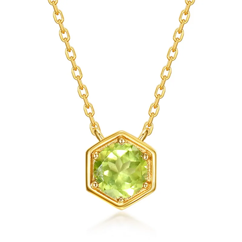 JewelyKing S925 Sterling Silver Natural Colored Gemstone Pendant Necklace JKNS0177