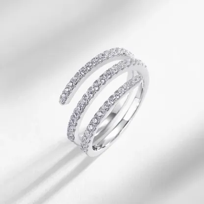 JewelyKing  S925 Silver Ring Lace Skirt Fresh Zircon Inlaid Unique Fashion Ring JKRS0263