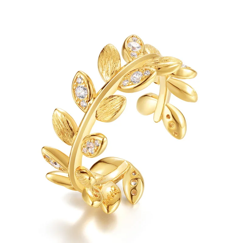 Jewelyking  S925 Sterling Silver Italian Hand Brushed Wheat Ear Ring  Light Luxury Brushed Ring JKRS0110