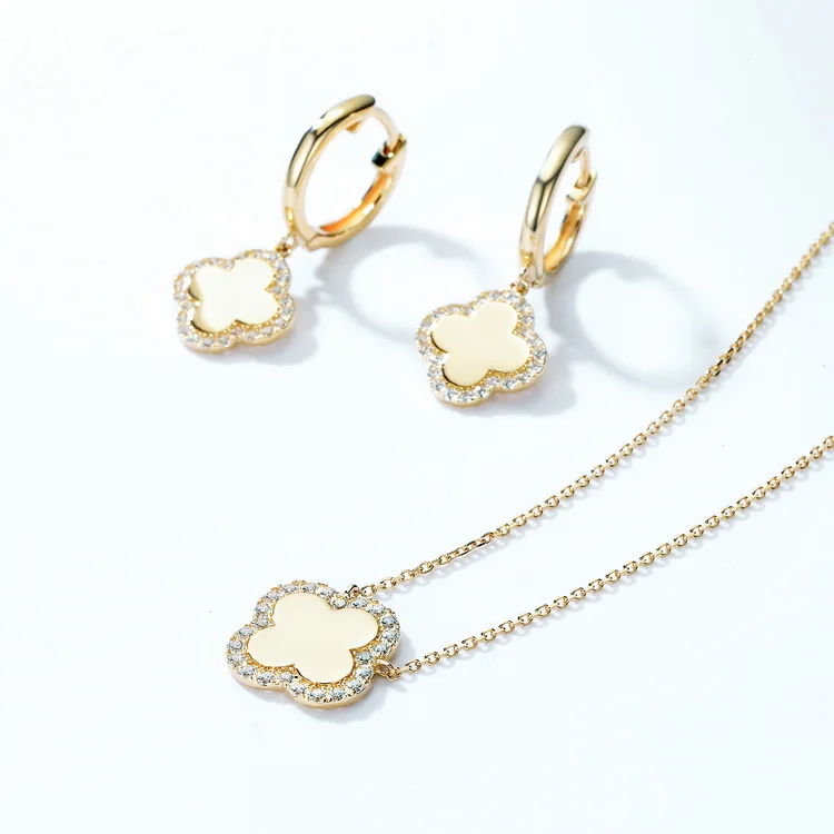 JewelyKing 14K Synthetic Stone Diamond Dainty Gold Necklace JKNS0136