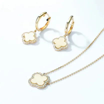 JewelyKing 14K Synthetic Stone Diamond Dainty Gold Necklace JKNS0136