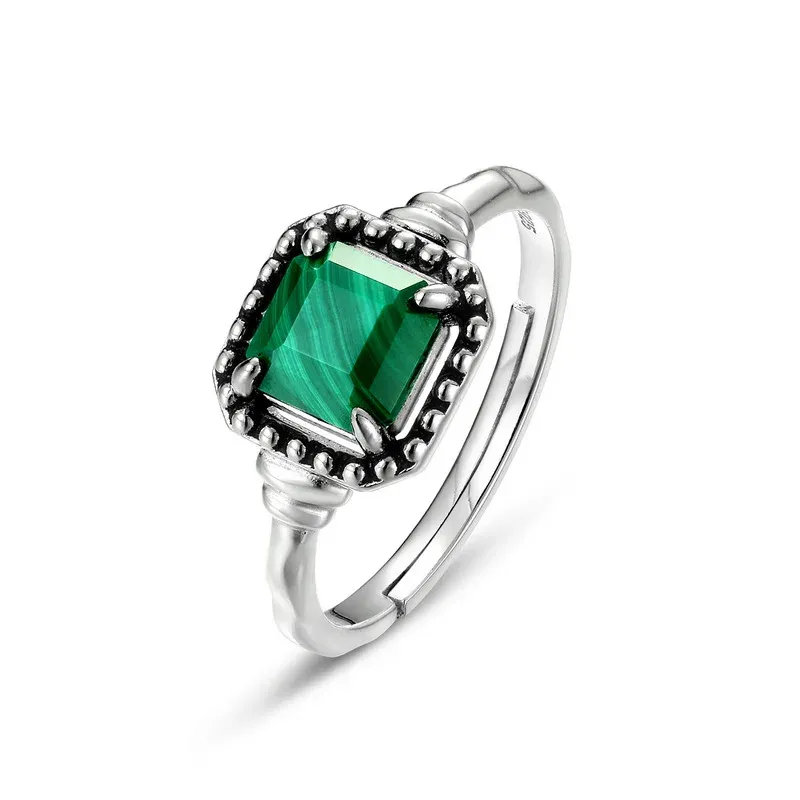 JewelyKing S9252 Silver 1Ct Diamond Rings Lab Made Peacock Emerald Women Rings JKRS0261