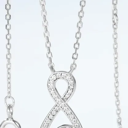 JewelyKing S925 Sterling Silver Alexandrite Necklace Vermeil Infinite Symbol Light Luxury Clavicle Chain JKNS0015