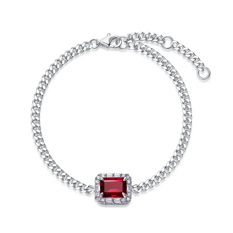 New Classic Chain Bracelet Set S925 SilverLab Grown Green Bracelet Full Diamond Sets Advanced Cultivated Gem Bracelet