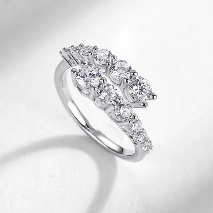 JewelyKing S925 Sterling Silver 1CT Round Brilliant Cut 5A White Zircon Ring JKRS0256