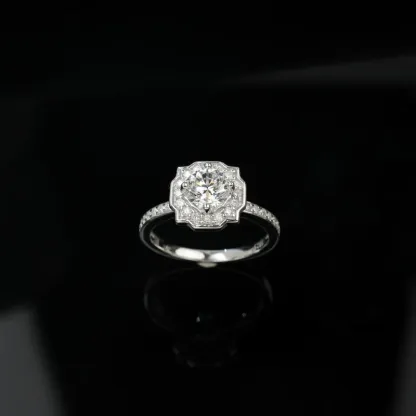 JewelyKing Women S925 Sterling Silver 1.0ct Radiant Flower Cut Lab Grown Diamond Wedding Engagement Rings JKRS0001