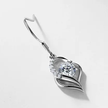 Lab Grown Diamond Drop Earrings Trendy 925 Sterling Silver Gold Plated Dangle Hooks