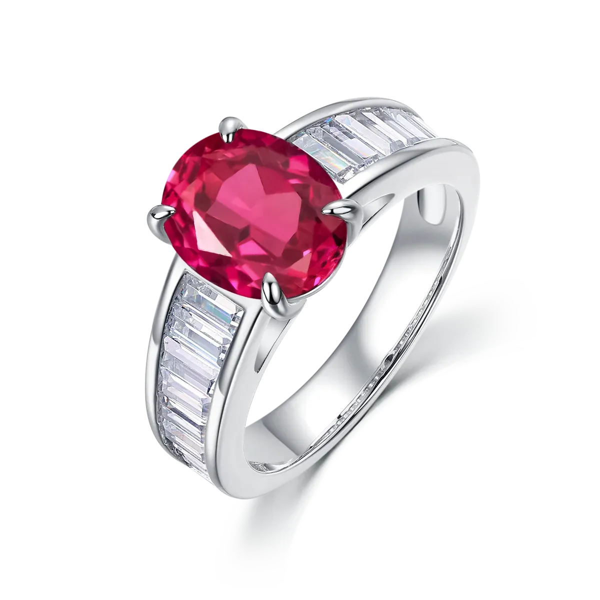 New S925 Silver Ring 5a Zircon 8 * 10 Ins Fine Versatile Oval Pigeon Costume Jewelry Emerald Ring Female