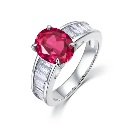New S925 Silver Ring 5a Zircon 8 * 10 Ins Fine Versatile Oval Pigeon Costume Jewelry Emerald Ring Female