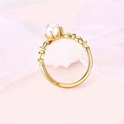 JewelyKing Genuine Pearl Gold Plated Real Pearl Natural Ring JKRS0268