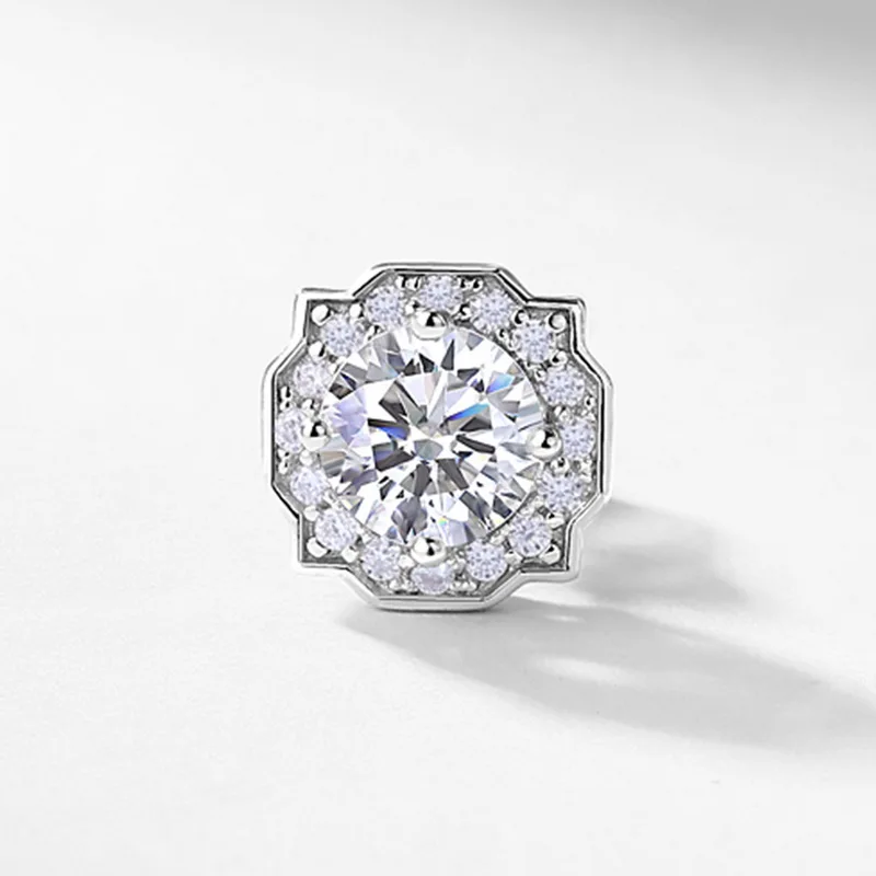 Classic Luxury 0.5CT Lab Diamond Earrings S925 Silver Rhodium Plated Brilliant Cut Prong Set Round Style Studs