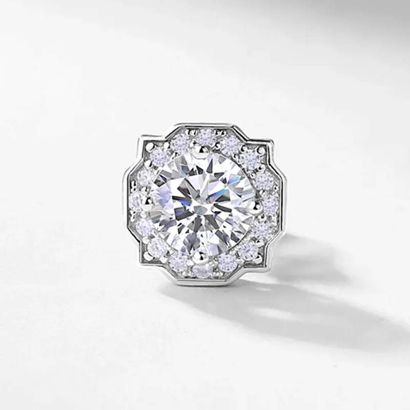 Classic Luxury 0.5CT Lab Diamond Earrings S925 Silver Rhodium Plated Brilliant Cut Prong Set Round Style Studs