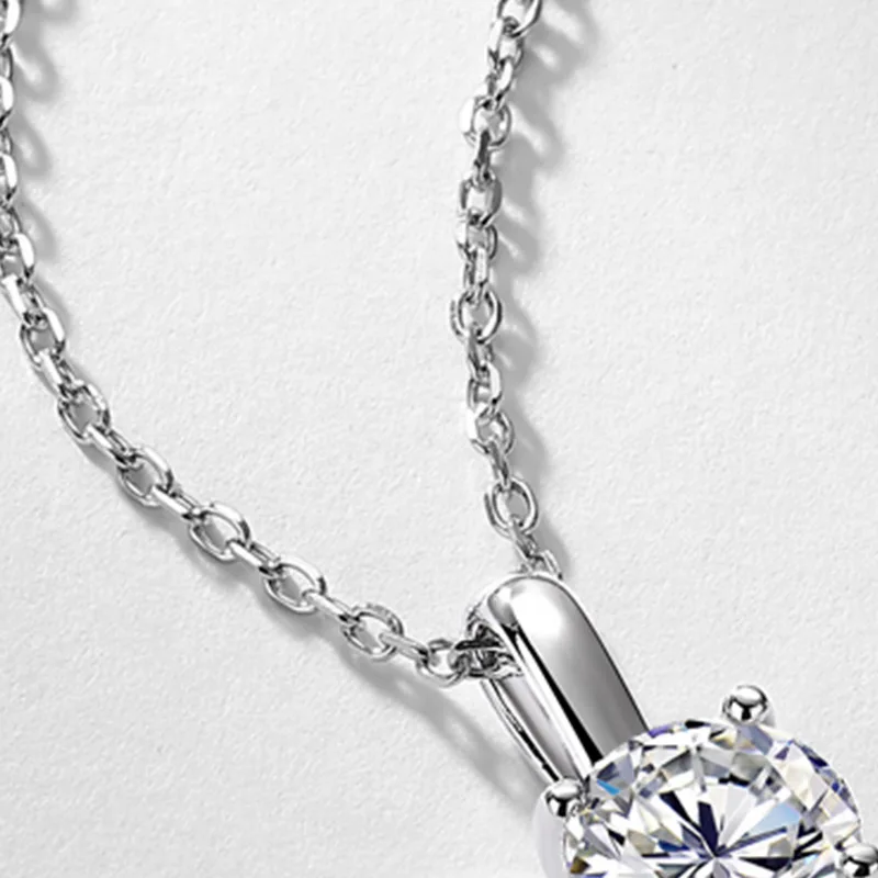 JewelyKing S925 Sterling Silver Hpht Lab Grown Diamond Necklace Charm Jewelry JKNS0013