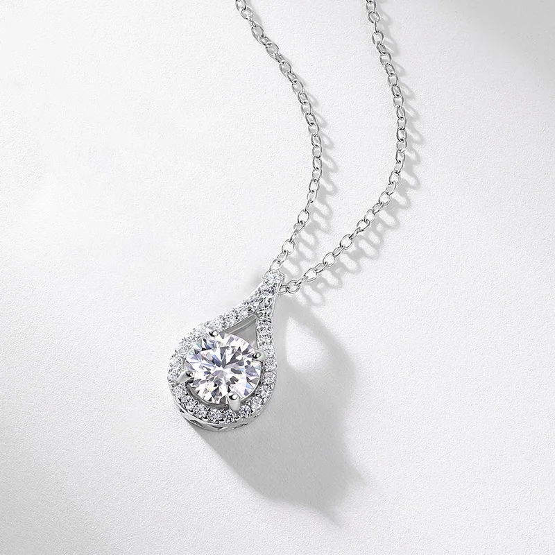 S925 Silver 1ct Lab Emerald Ruby Moissanite Necklace