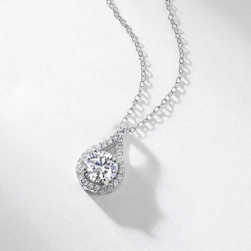 S925 Silver 1ct Lab Emerald Ruby Moissanite Necklace