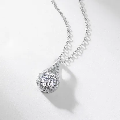 S925 Silver 1ct Lab Emerald Ruby Moissanite Necklace