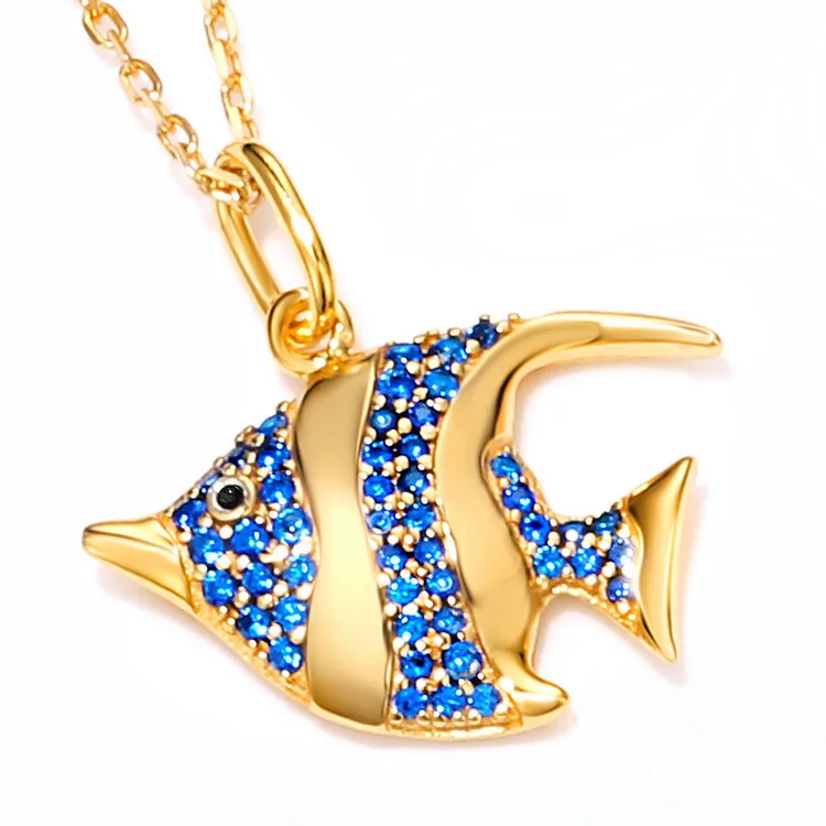 JewelyKing S925 Sterling Silver Animal Fish Pendant Necklace JKNS0167