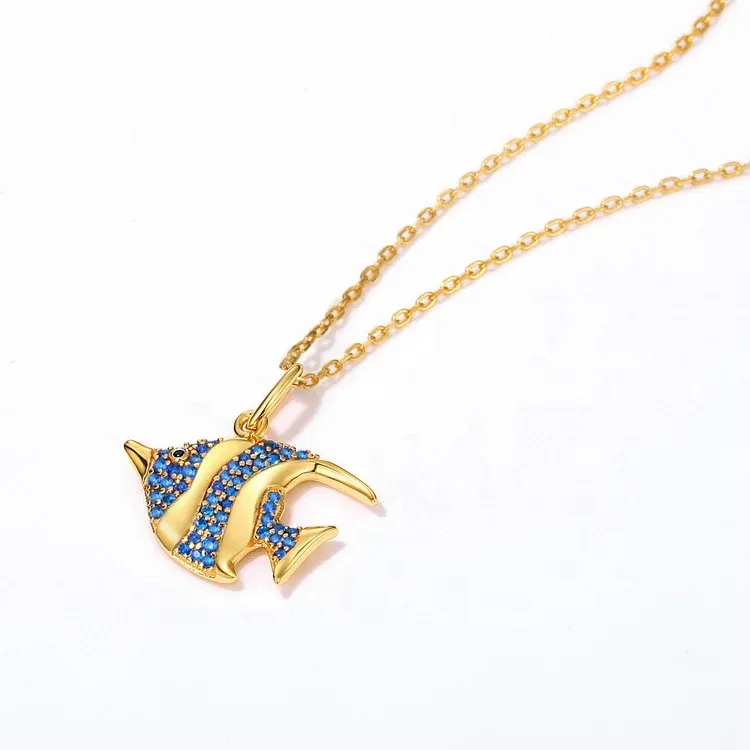 JewelyKing S925 Sterling Silver Animal Fish Pendant Necklace JKNS0167