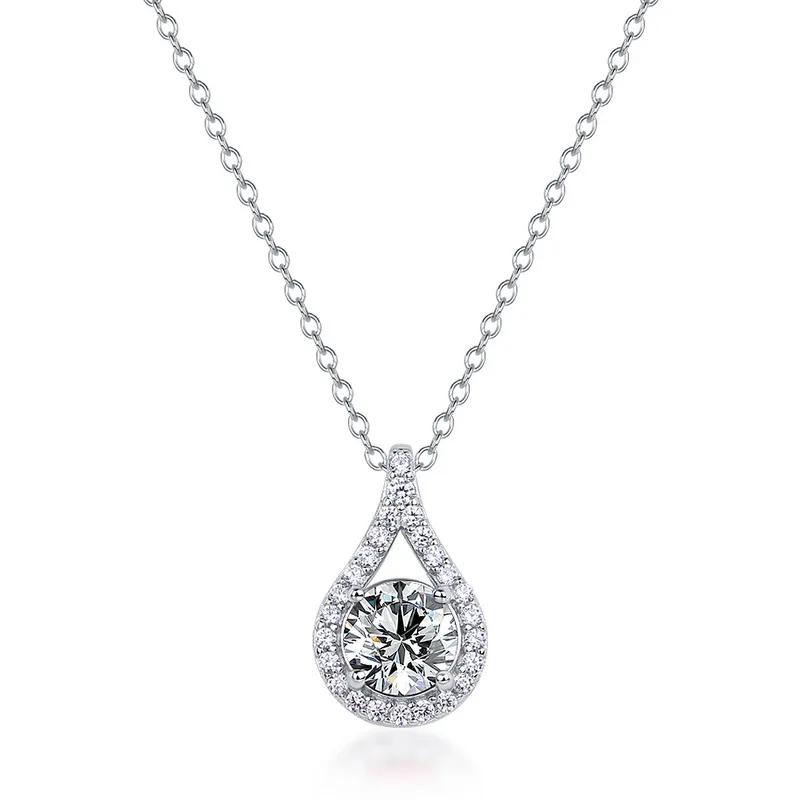 S925 Silver 1ct Lab Emerald Ruby Moissanite Necklace