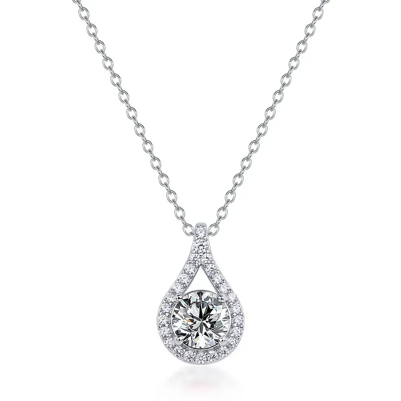 S925 Silver 1ct Lab Emerald Ruby Moissanite Necklace