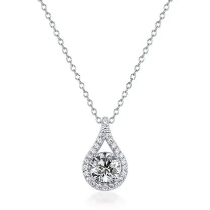S925 Silver 1ct Lab Emerald Ruby Moissanite Necklace