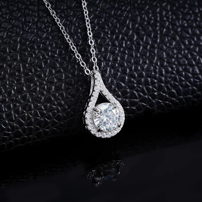 S925 Silver 1ct Lab Emerald Ruby Moissanite Necklace